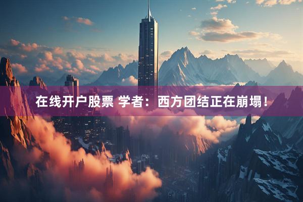在线开户股票 学者：西方团结正在崩塌！
