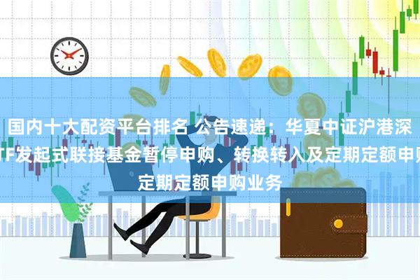 国内十大配资平台排名 公告速递：华夏中证沪港深500ETF发起式联接基金暂停申购、转换转入及定期定额申购业务